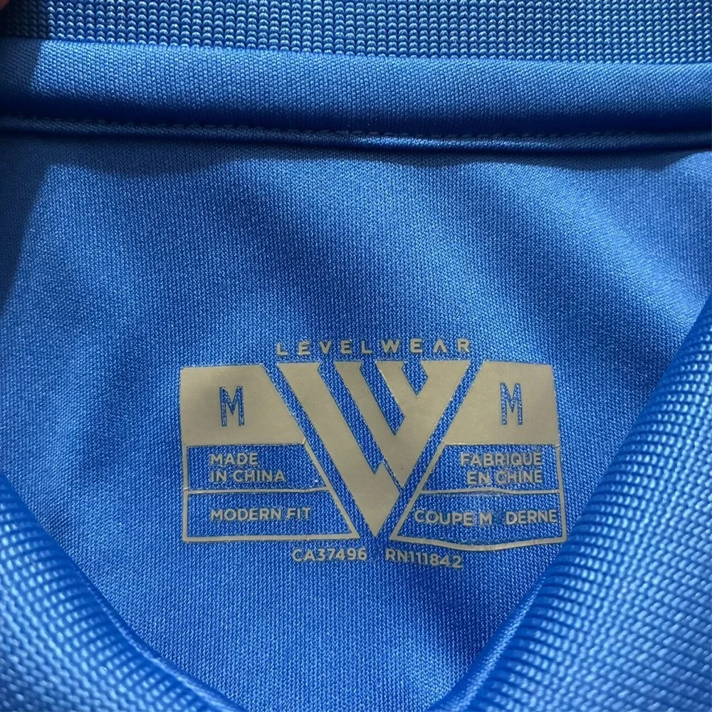 Levelwear The Players Mens Polo Shirt Size M Blue Modern Fit Short Sleeve‎